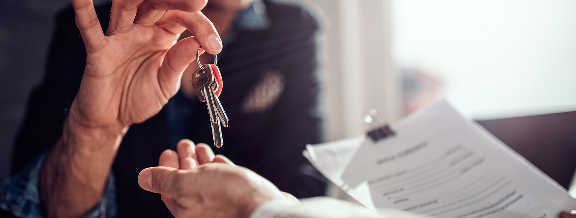 Hand holding keys